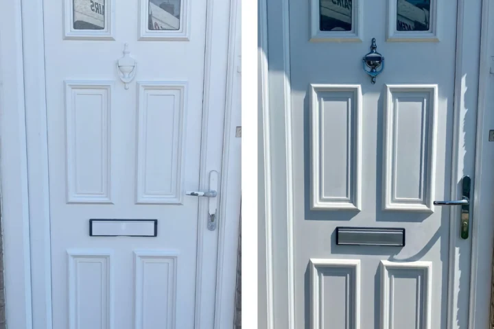 Bridgend Locksmith new chrome handles, letterbox and door knocker